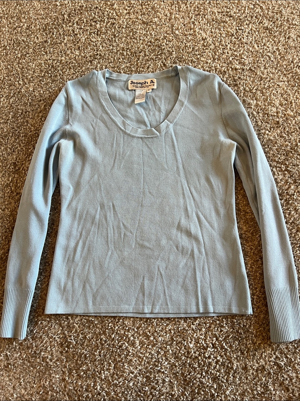 Joseph Light Blue Long Sleeve Scoop Neck Knit Top